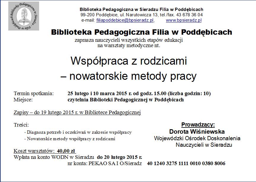 Współpraca z rodzicami  – nowatorskie metody pracy 